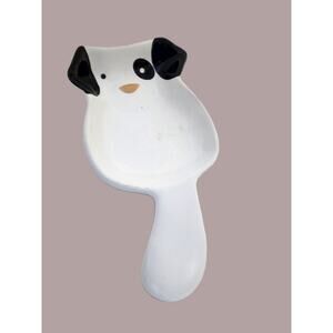 Trinket/Ring Dish/Spoon Holder-Dog-Ceramic-Black White-Small-Unique